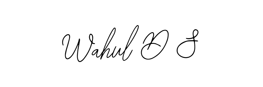 How to make Wahul D S name signature. Use Bearetta-2O07w style for creating short signs online. This is the latest handwritten sign. Wahul D S signature style 12 images and pictures png
