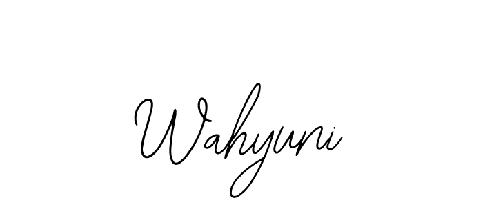 if you are searching for the best signature style for your name Wahyuni. so please give up your signature search. here we have designed multiple signature styles  using Bearetta-2O07w. Wahyuni signature style 12 images and pictures png