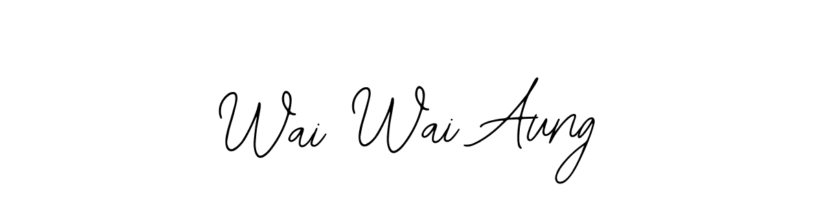 How to make Wai Wai Aung name signature. Use Bearetta-2O07w style for creating short signs online. This is the latest handwritten sign. Wai Wai Aung signature style 12 images and pictures png