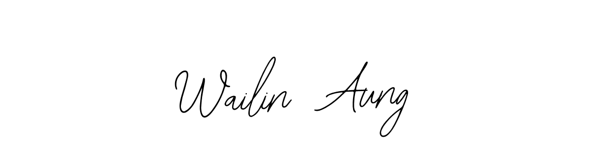 Similarly Bearetta-2O07w is the best handwritten signature design. Signature creator online .You can use it as an online autograph creator for name Wailin  Aung. Wailin  Aung signature style 12 images and pictures png