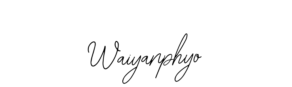 You should practise on your own different ways (Bearetta-2O07w) to write your name (Waiyanphyo) in signature. don't let someone else do it for you. Waiyanphyo signature style 12 images and pictures png