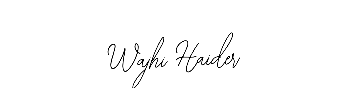 How to make Wajhi Haider name signature. Use Bearetta-2O07w style for creating short signs online. This is the latest handwritten sign. Wajhi Haider signature style 12 images and pictures png