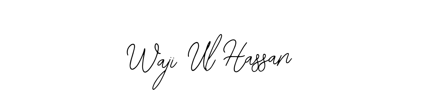 You should practise on your own different ways (Bearetta-2O07w) to write your name (Waji Ul Hassan) in signature. don't let someone else do it for you. Waji Ul Hassan signature style 12 images and pictures png