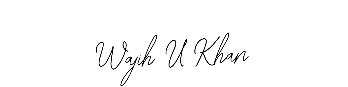 Use a signature maker to create a handwritten signature online. With this signature software, you can design (Bearetta-2O07w) your own signature for name Wajih U Khan. Wajih U Khan signature style 12 images and pictures png