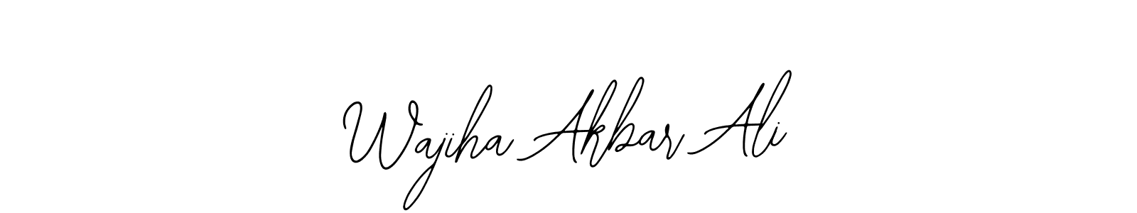 Design your own signature with our free online signature maker. With this signature software, you can create a handwritten (Bearetta-2O07w) signature for name Wajiha Akbar Ali. Wajiha Akbar Ali signature style 12 images and pictures png