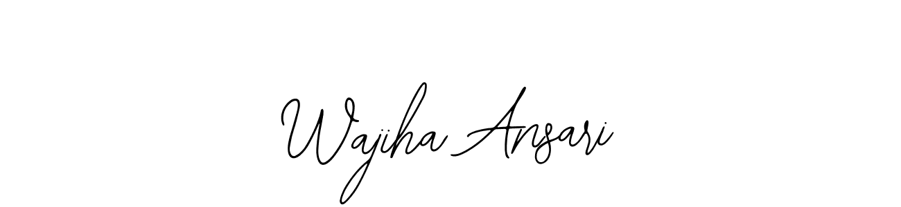 You should practise on your own different ways (Bearetta-2O07w) to write your name (Wajiha Ansari) in signature. don't let someone else do it for you. Wajiha Ansari signature style 12 images and pictures png