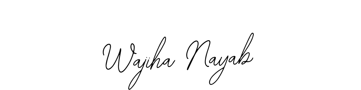 Make a beautiful signature design for name Wajiha Nayab. With this signature (Bearetta-2O07w) style, you can create a handwritten signature for free. Wajiha Nayab signature style 12 images and pictures png