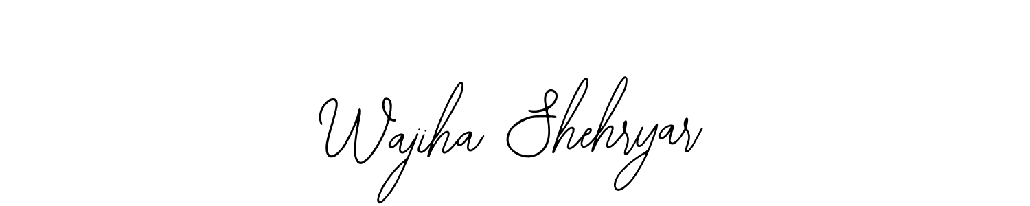 The best way (Bearetta-2O07w) to make a short signature is to pick only two or three words in your name. The name Wajiha Shehryar include a total of six letters. For converting this name. Wajiha Shehryar signature style 12 images and pictures png