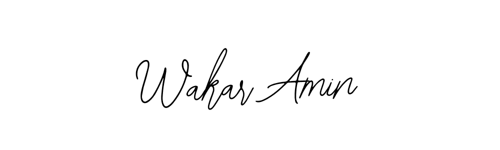 How to make Wakar Amin name signature. Use Bearetta-2O07w style for creating short signs online. This is the latest handwritten sign. Wakar Amin signature style 12 images and pictures png