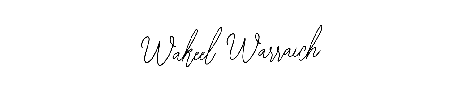 Bearetta-2O07w is a professional signature style that is perfect for those who want to add a touch of class to their signature. It is also a great choice for those who want to make their signature more unique. Get Wakeel Warraich name to fancy signature for free. Wakeel Warraich signature style 12 images and pictures png