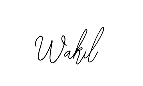 Use a signature maker to create a handwritten signature online. With this signature software, you can design (Bearetta-2O07w) your own signature for name Wakil. Wakil signature style 12 images and pictures png