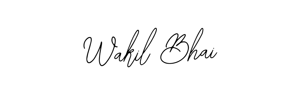 How to make Wakil Bhai name signature. Use Bearetta-2O07w style for creating short signs online. This is the latest handwritten sign. Wakil Bhai signature style 12 images and pictures png