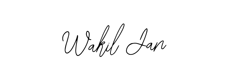 How to make Wakil Jan name signature. Use Bearetta-2O07w style for creating short signs online. This is the latest handwritten sign. Wakil Jan signature style 12 images and pictures png