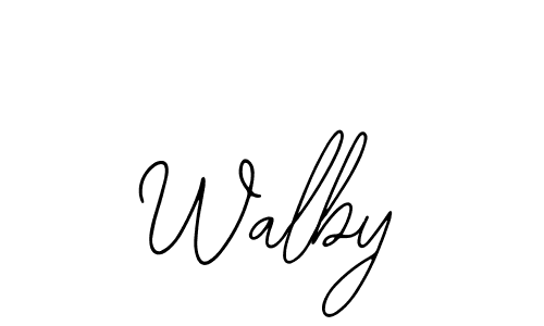 How to make Walby name signature. Use Bearetta-2O07w style for creating short signs online. This is the latest handwritten sign. Walby signature style 12 images and pictures png