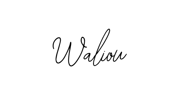 How to make Waliou name signature. Use Bearetta-2O07w style for creating short signs online. This is the latest handwritten sign. Waliou signature style 12 images and pictures png