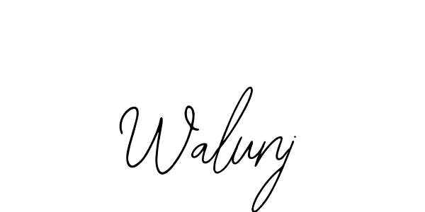 if you are searching for the best signature style for your name Walunj. so please give up your signature search. here we have designed multiple signature styles  using Bearetta-2O07w. Walunj signature style 12 images and pictures png