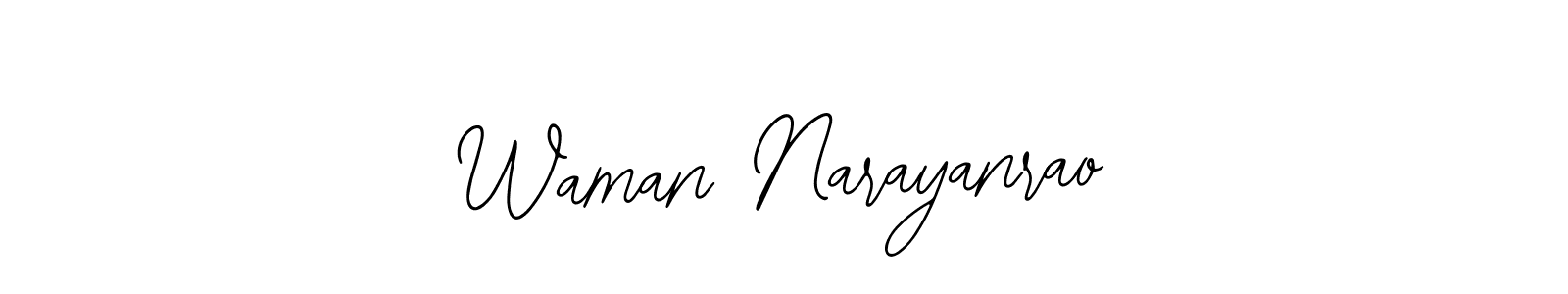 Create a beautiful signature design for name Waman Narayanrao. With this signature (Bearetta-2O07w) fonts, you can make a handwritten signature for free. Waman Narayanrao signature style 12 images and pictures png