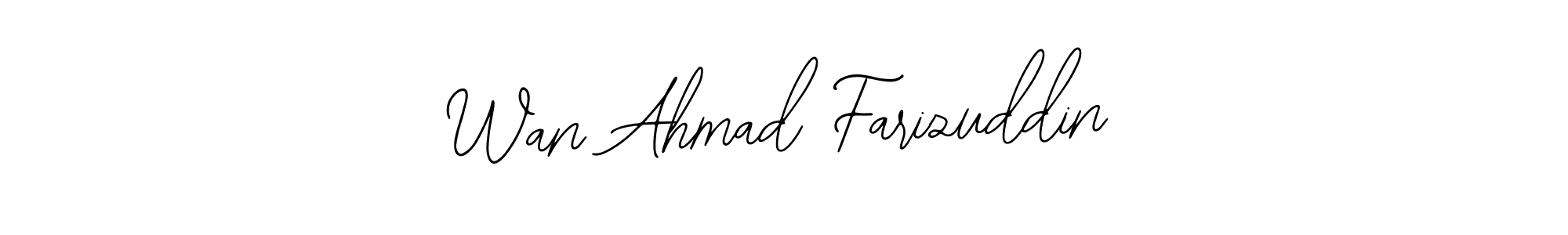 It looks lik you need a new signature style for name Wan Ahmad Farizuddin. Design unique handwritten (Bearetta-2O07w) signature with our free signature maker in just a few clicks. Wan Ahmad Farizuddin signature style 12 images and pictures png