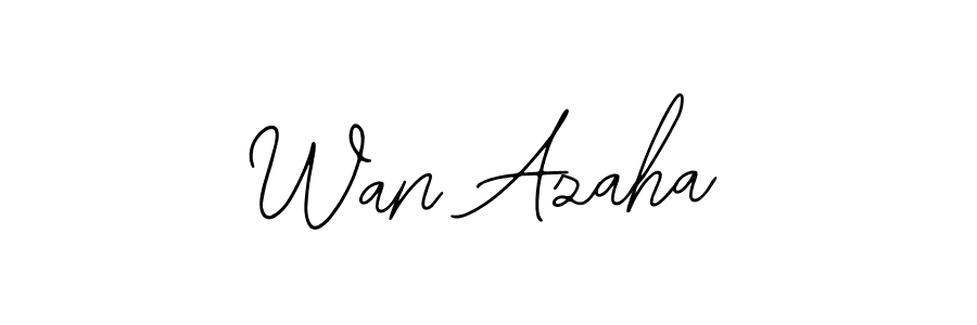 The best way (Bearetta-2O07w) to make a short signature is to pick only two or three words in your name. The name Wan Azaha include a total of six letters. For converting this name. Wan Azaha signature style 12 images and pictures png