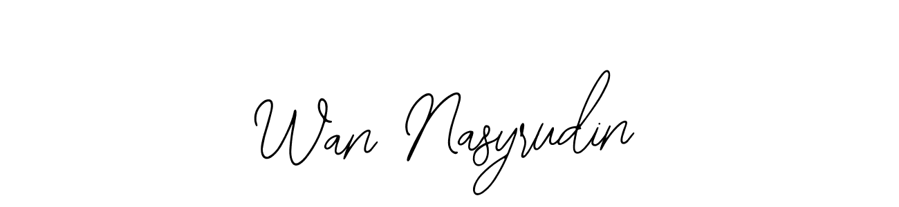 You should practise on your own different ways (Bearetta-2O07w) to write your name (Wan Nasyrudin) in signature. don't let someone else do it for you. Wan Nasyrudin signature style 12 images and pictures png