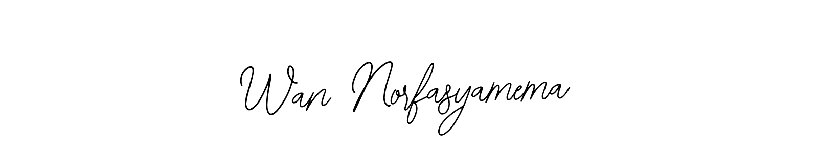 Make a beautiful signature design for name Wan Norfasyamema. With this signature (Bearetta-2O07w) style, you can create a handwritten signature for free. Wan Norfasyamema signature style 12 images and pictures png