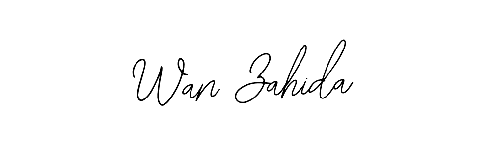 You should practise on your own different ways (Bearetta-2O07w) to write your name (Wan Zahida) in signature. don't let someone else do it for you. Wan Zahida signature style 12 images and pictures png