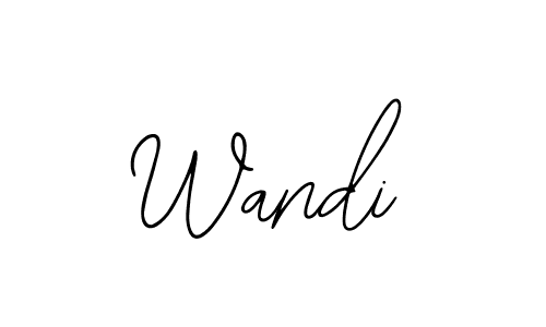 How to make Wandi name signature. Use Bearetta-2O07w style for creating short signs online. This is the latest handwritten sign. Wandi signature style 12 images and pictures png