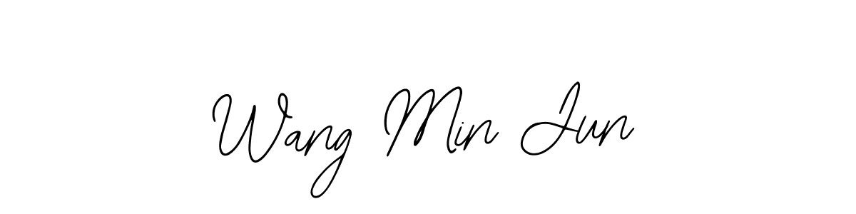 Similarly Bearetta-2O07w is the best handwritten signature design. Signature creator online .You can use it as an online autograph creator for name Wang Min Jun. Wang Min Jun signature style 12 images and pictures png