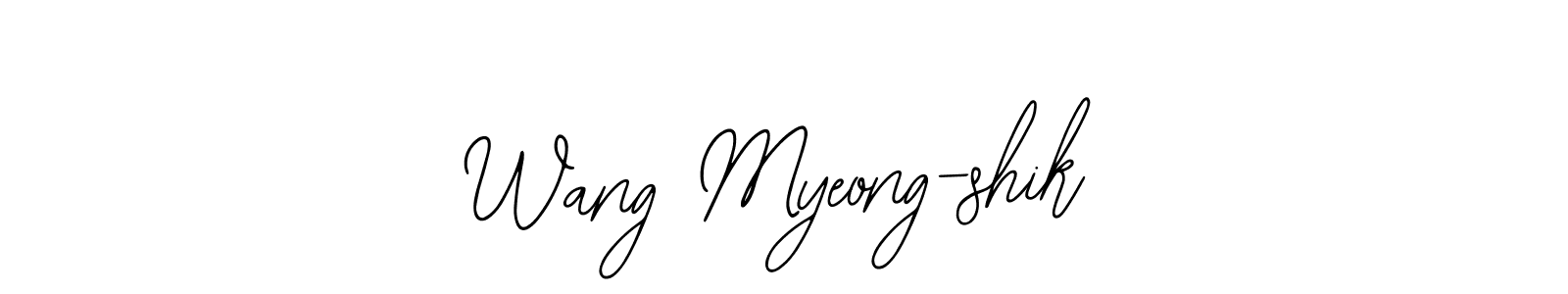 How to make Wang Myeong-shik name signature. Use Bearetta-2O07w style for creating short signs online. This is the latest handwritten sign. Wang Myeong-shik signature style 12 images and pictures png