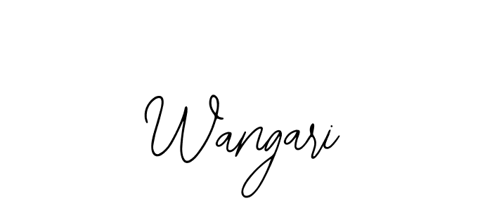 How to make Wangari name signature. Use Bearetta-2O07w style for creating short signs online. This is the latest handwritten sign. Wangari signature style 12 images and pictures png