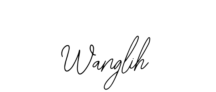 The best way (Bearetta-2O07w) to make a short signature is to pick only two or three words in your name. The name Wanglih include a total of six letters. For converting this name. Wanglih signature style 12 images and pictures png