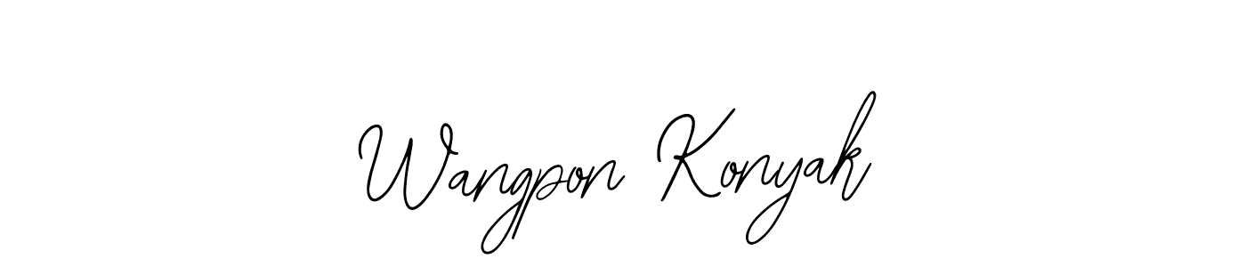 Make a beautiful signature design for name Wangpon Konyak. With this signature (Bearetta-2O07w) style, you can create a handwritten signature for free. Wangpon Konyak signature style 12 images and pictures png