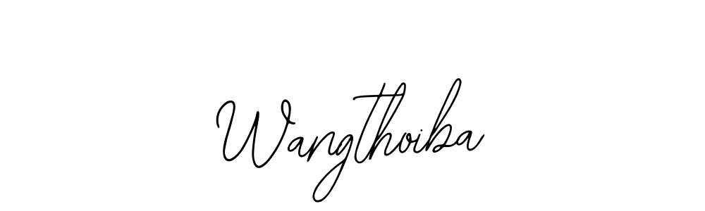 Use a signature maker to create a handwritten signature online. With this signature software, you can design (Bearetta-2O07w) your own signature for name Wangthoiba. Wangthoiba signature style 12 images and pictures png