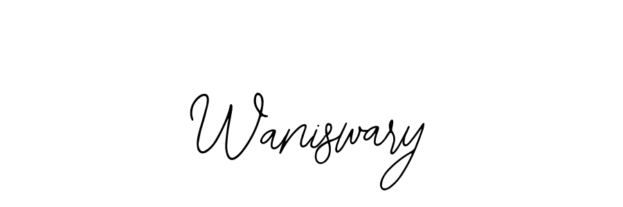 The best way (Bearetta-2O07w) to make a short signature is to pick only two or three words in your name. The name Waniswary include a total of six letters. For converting this name. Waniswary signature style 12 images and pictures png