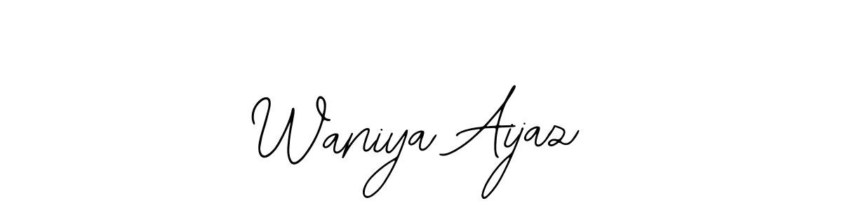 How to make Waniya Aijaz name signature. Use Bearetta-2O07w style for creating short signs online. This is the latest handwritten sign. Waniya Aijaz signature style 12 images and pictures png