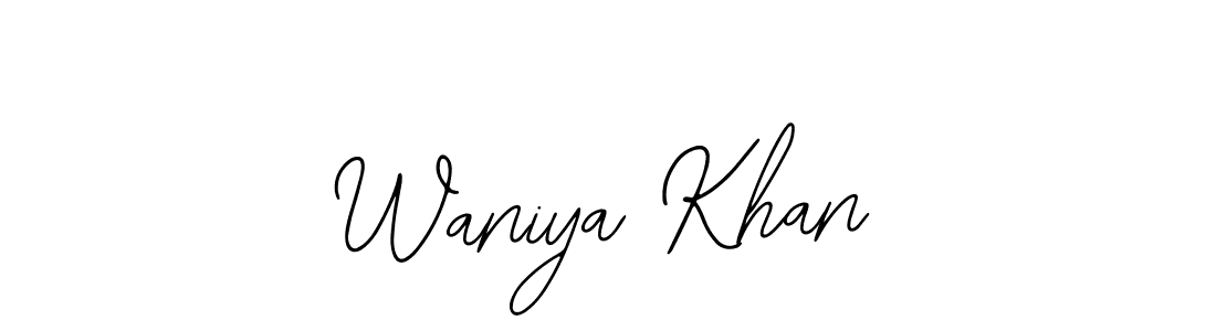Similarly Bearetta-2O07w is the best handwritten signature design. Signature creator online .You can use it as an online autograph creator for name Waniya Khan. Waniya Khan signature style 12 images and pictures png