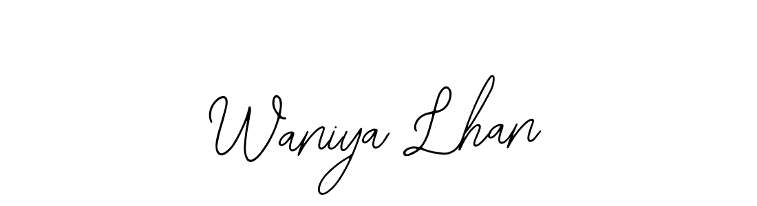 Use a signature maker to create a handwritten signature online. With this signature software, you can design (Bearetta-2O07w) your own signature for name Waniya Lhan. Waniya Lhan signature style 12 images and pictures png