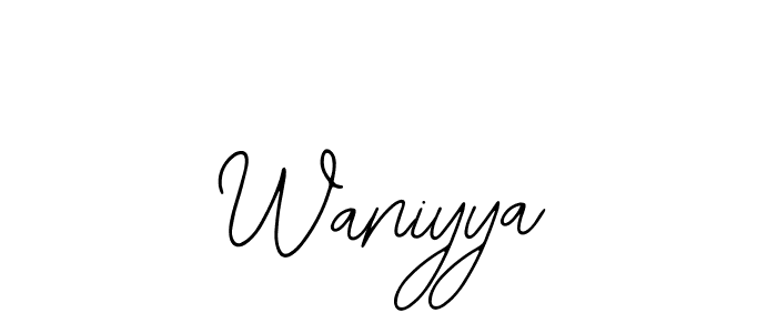 You should practise on your own different ways (Bearetta-2O07w) to write your name (Waniyya) in signature. don't let someone else do it for you. Waniyya signature style 12 images and pictures png