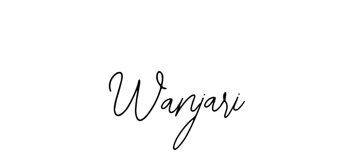 if you are searching for the best signature style for your name Wanjari. so please give up your signature search. here we have designed multiple signature styles  using Bearetta-2O07w. Wanjari signature style 12 images and pictures png