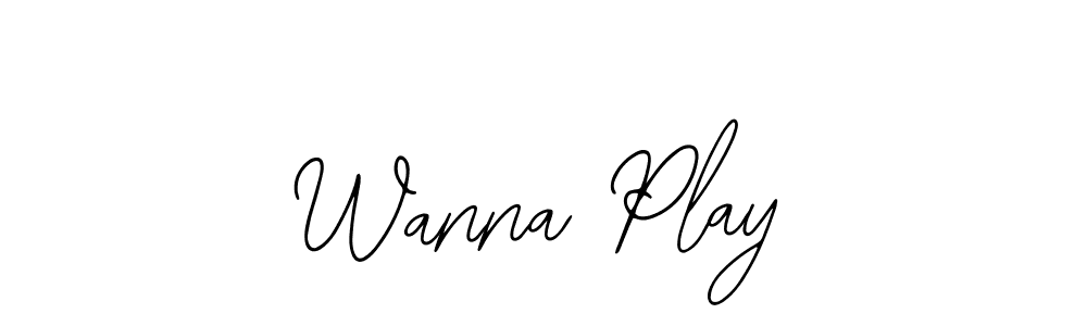 How to make Wanna Play name signature. Use Bearetta-2O07w style for creating short signs online. This is the latest handwritten sign. Wanna Play signature style 12 images and pictures png