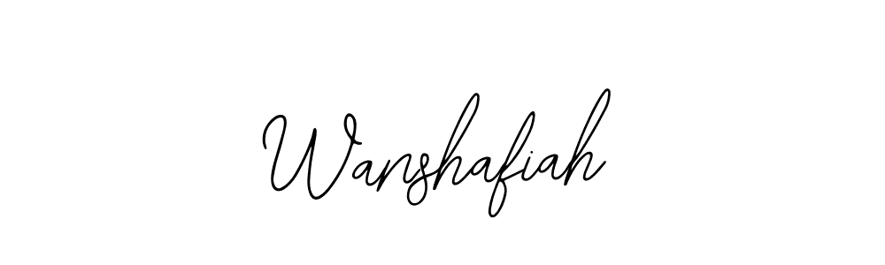 It looks lik you need a new signature style for name Wanshafiah. Design unique handwritten (Bearetta-2O07w) signature with our free signature maker in just a few clicks. Wanshafiah signature style 12 images and pictures png