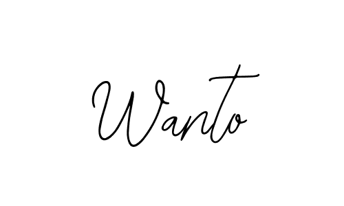 Create a beautiful signature design for name Wanto. With this signature (Bearetta-2O07w) fonts, you can make a handwritten signature for free. Wanto signature style 12 images and pictures png