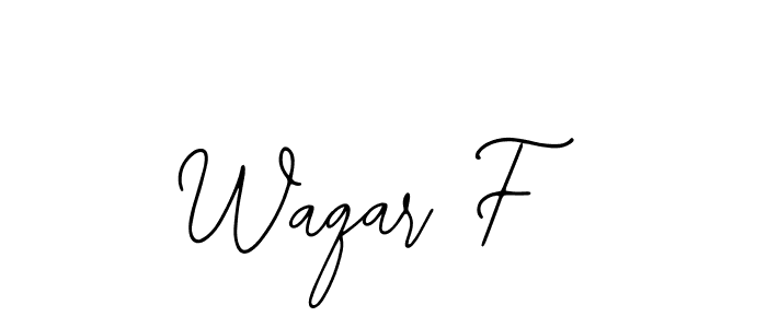 You should practise on your own different ways (Bearetta-2O07w) to write your name (Waqar F) in signature. don't let someone else do it for you. Waqar F signature style 12 images and pictures png