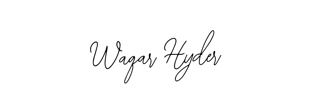 The best way (Bearetta-2O07w) to make a short signature is to pick only two or three words in your name. The name Waqar Hyder include a total of six letters. For converting this name. Waqar Hyder signature style 12 images and pictures png