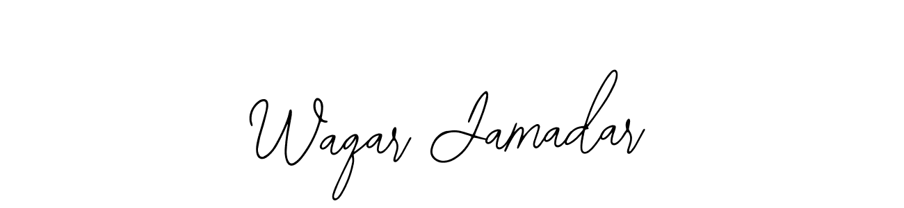 You should practise on your own different ways (Bearetta-2O07w) to write your name (Waqar Jamadar) in signature. don't let someone else do it for you. Waqar Jamadar signature style 12 images and pictures png