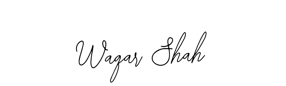 The best way (Bearetta-2O07w) to make a short signature is to pick only two or three words in your name. The name Waqar Shah include a total of six letters. For converting this name. Waqar Shah signature style 12 images and pictures png