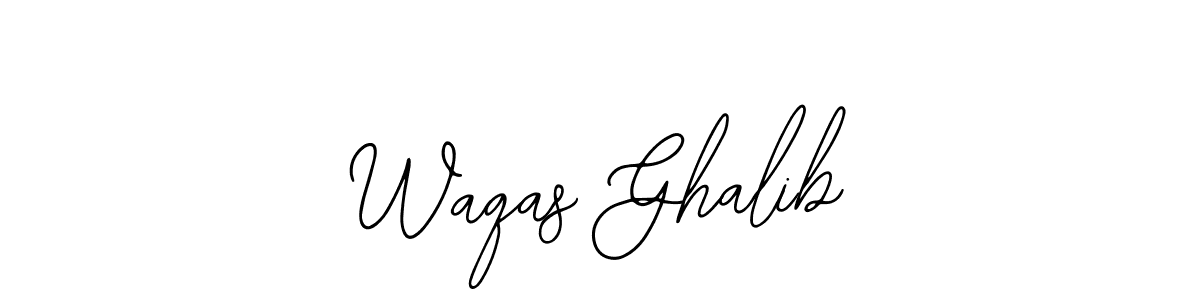 How to make Waqas Ghalib name signature. Use Bearetta-2O07w style for creating short signs online. This is the latest handwritten sign. Waqas Ghalib signature style 12 images and pictures png