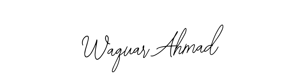 if you are searching for the best signature style for your name Waquar Ahmad. so please give up your signature search. here we have designed multiple signature styles  using Bearetta-2O07w. Waquar Ahmad signature style 12 images and pictures png