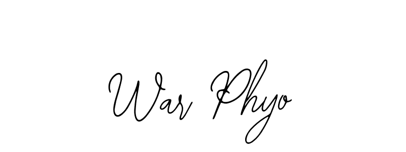 The best way (Bearetta-2O07w) to make a short signature is to pick only two or three words in your name. The name War Phyo include a total of six letters. For converting this name. War Phyo signature style 12 images and pictures png