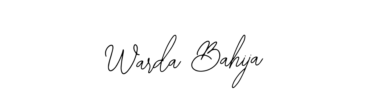 How to make Warda Bahija name signature. Use Bearetta-2O07w style for creating short signs online. This is the latest handwritten sign. Warda Bahija signature style 12 images and pictures png
